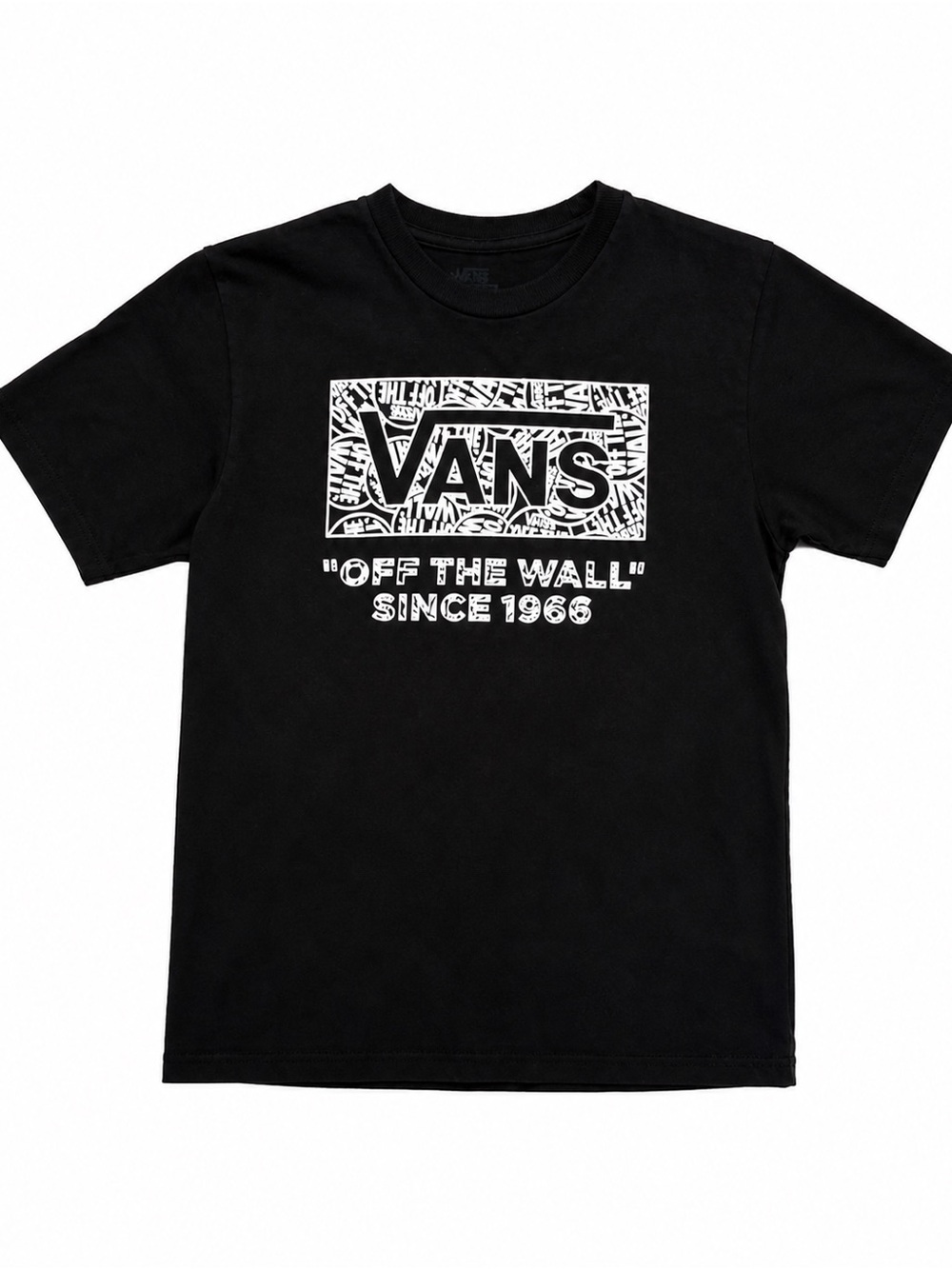Vans Kids Medium Black Logo T-Shirt Off The Wall Graphic Tee